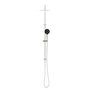 NERO ROUND PROJECT TWIN SHOWER 4 STAR RATING BRUSHED NICKEL - Ideal Bathroom CentreNR232105fBN