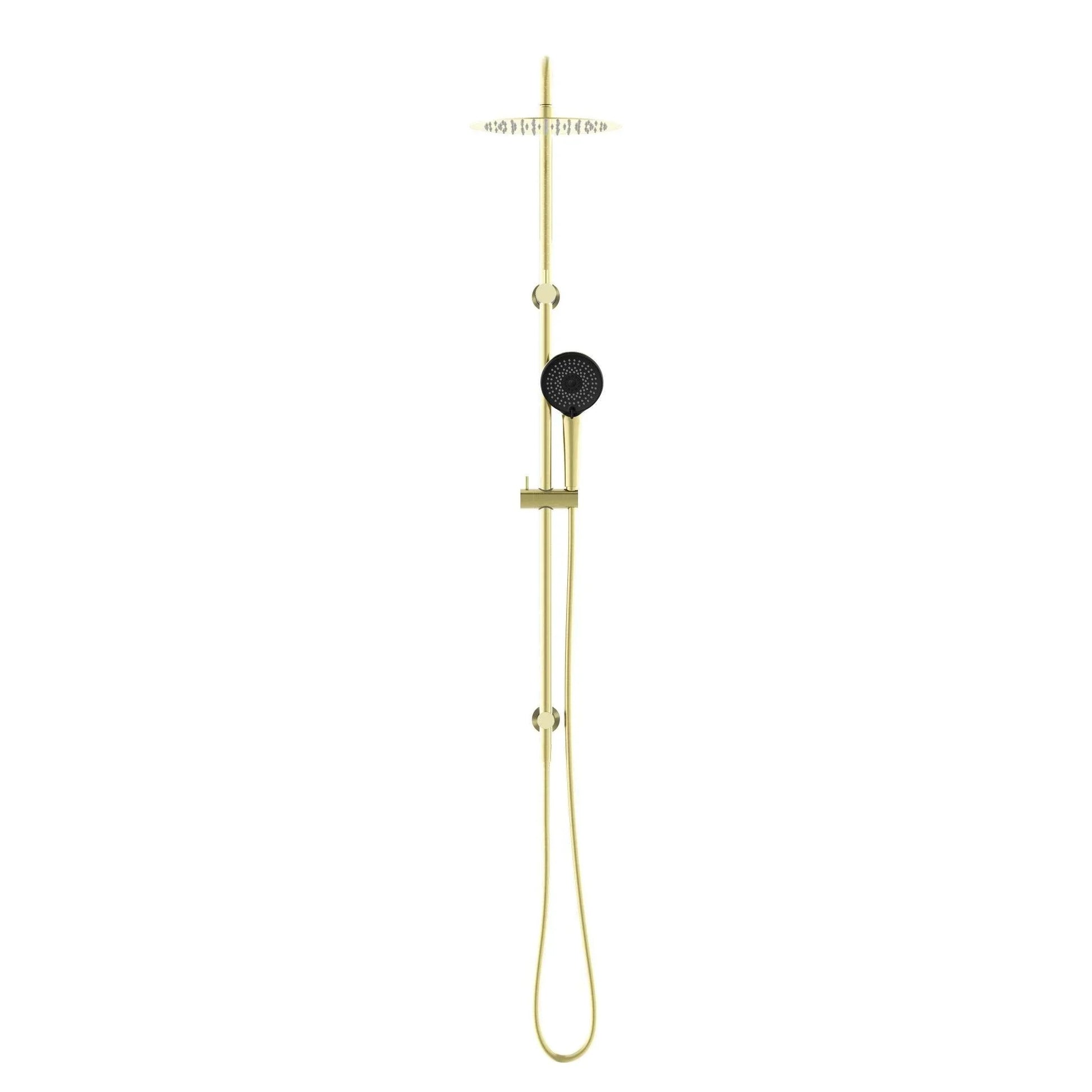 NERO ROUND PROJECT TWIN SHOWER BRUSHED GOLD - Ideal Bathroom CentreNR232105DBG