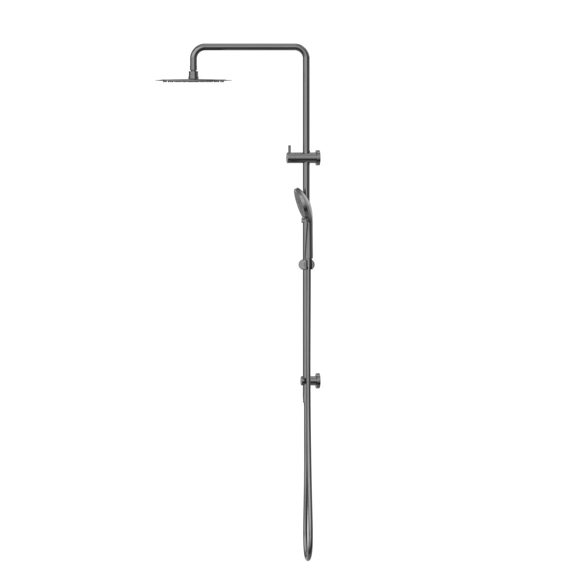 NERO ROUND PROJECT TWIN SHOWER GUN METAL - Ideal Bathroom CentreNR232105DGM