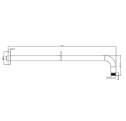 NERO ROUND SHOWER ARM 500MM LENGTH CHROME - Ideal Bathroom CentreNR502LCH