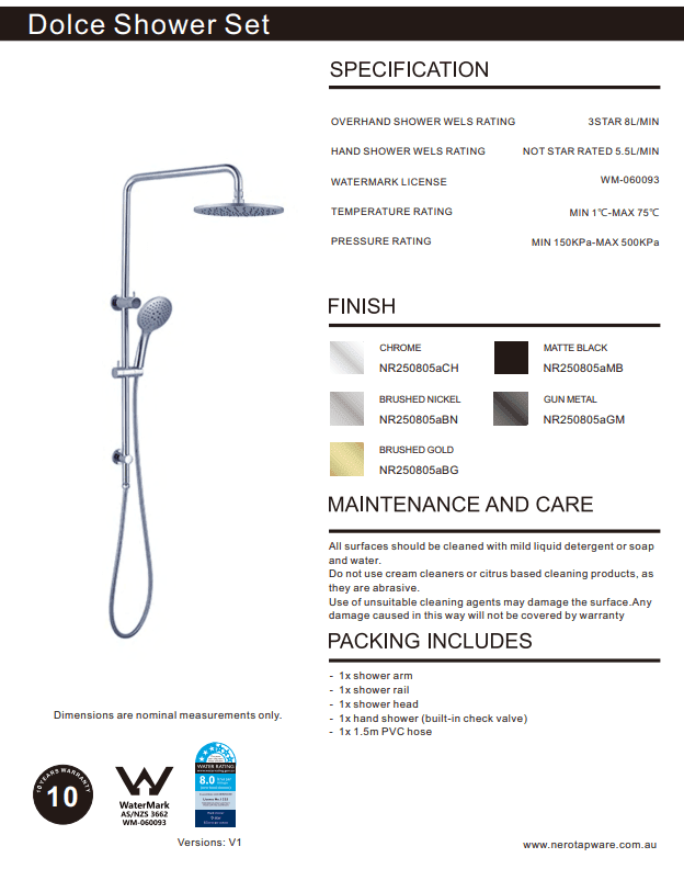 NERO ROUND TWIN SHOWER GUN METAL - Ideal Bathroom CentreNR250805aGM