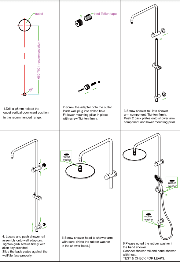 NERO ROUND TWIN SHOWER MATTE BLACK - Ideal Bathroom CentreNR250805aMB