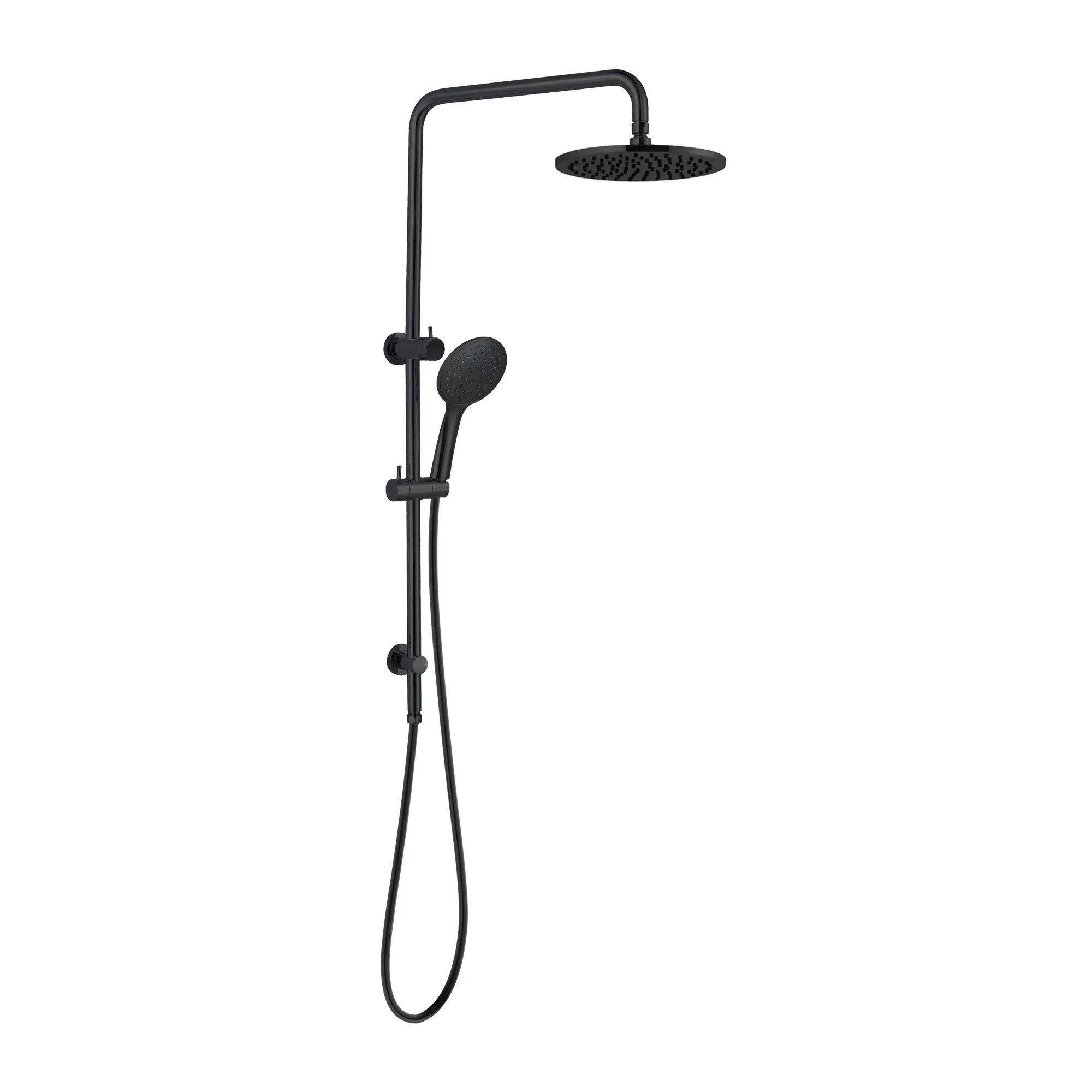 NERO ROUND TWIN SHOWER MATTE BLACK - Ideal Bathroom CentreNR250805aMB
