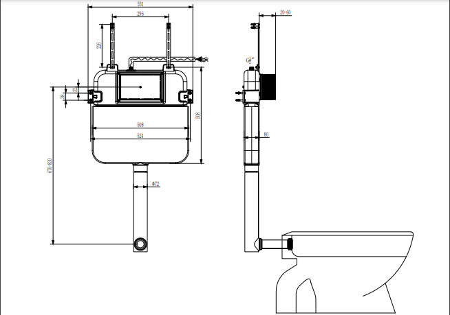 NERO R&T IN-WALL CISTERN - Ideal Bathroom CentreG30033