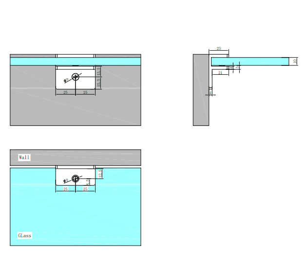NERO SHOWER F BRACKET 10MM GLASS BRUSHED BRONZE - Ideal Bathroom CentreNRSH202BZ