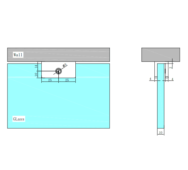 NERO SHOWER U BRACKET 10MM GLASS BRUSHED GOLD - Ideal Bathroom CentreNRSH203BG