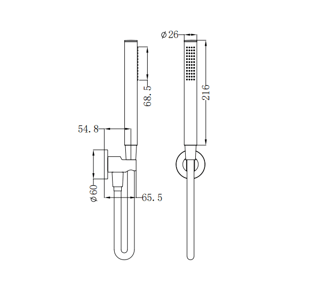 NERO SLIM SHOWER ON BRACKET BRUSHED GOLD - Ideal Bathroom CentreNR307BG