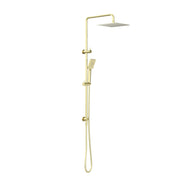 NERO SQUARE PROJECT TWIN SHOWER BRUSHED GOLD - Ideal Bathroom CentreNR232105EBG
