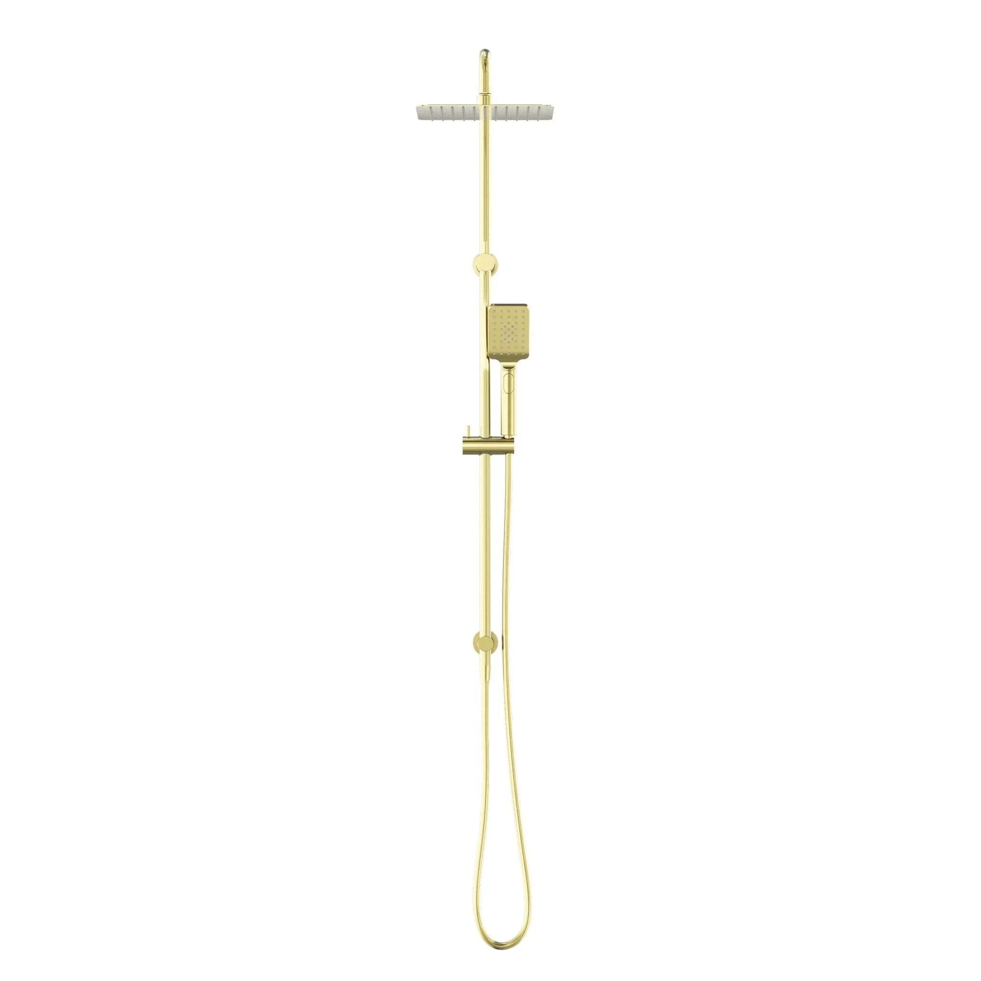 NERO SQUARE PROJECT TWIN SHOWER BRUSHED GOLD - Ideal Bathroom CentreNR232105EBG