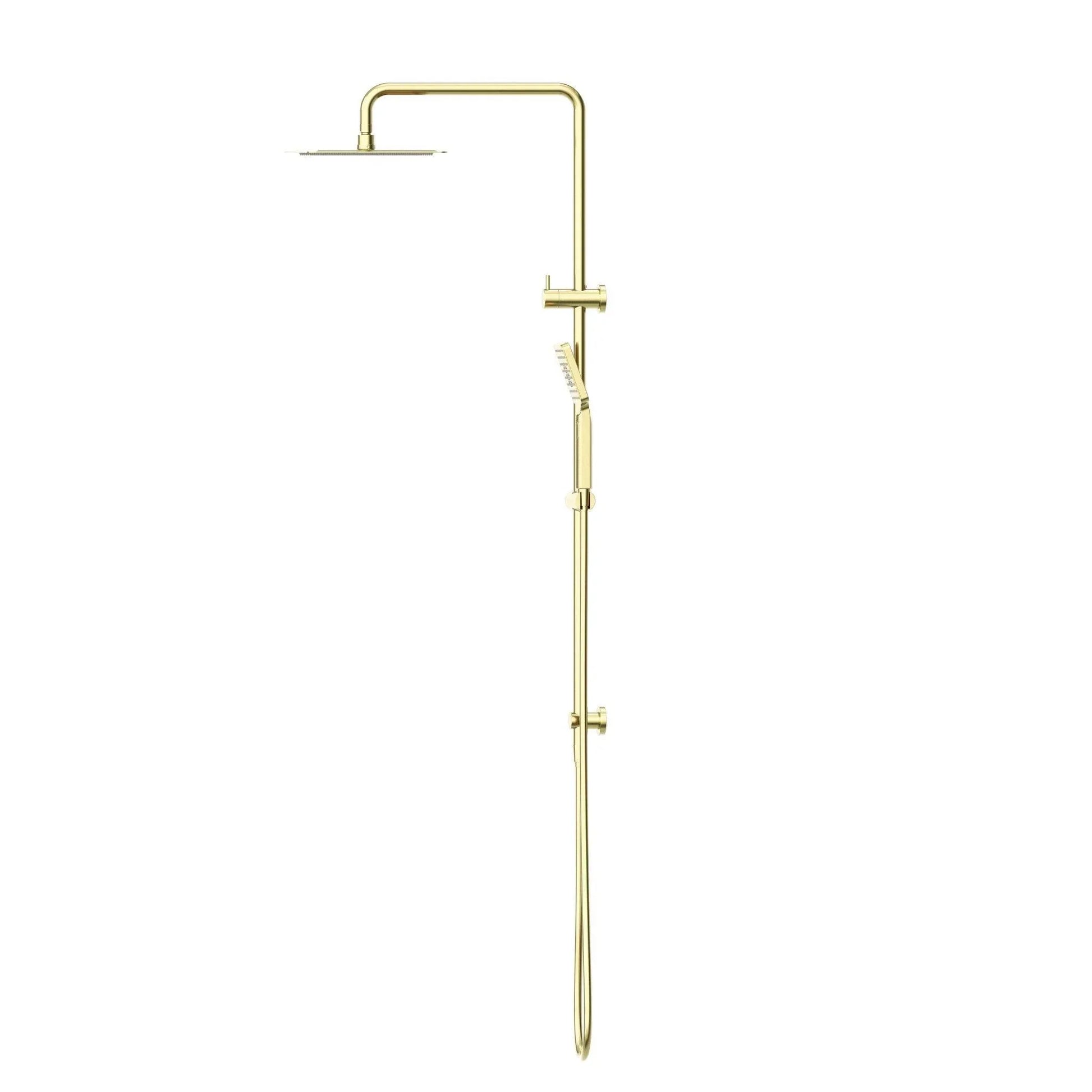NERO SQUARE PROJECT TWIN SHOWER BRUSHED GOLD - Ideal Bathroom CentreNR232105EBG
