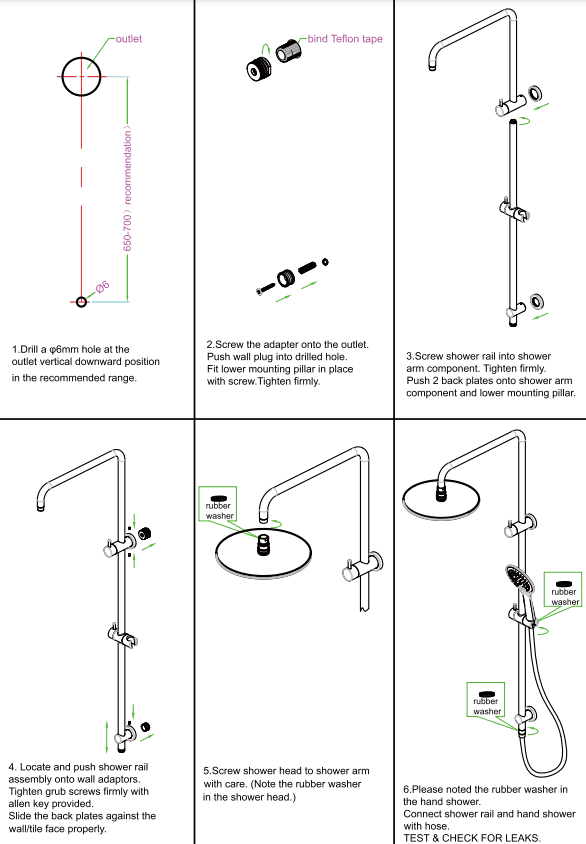 NERO SQUARE PROJECT TWIN SHOWER BRUSHED NICKEL - Ideal Bathroom CentreNR232105EBN