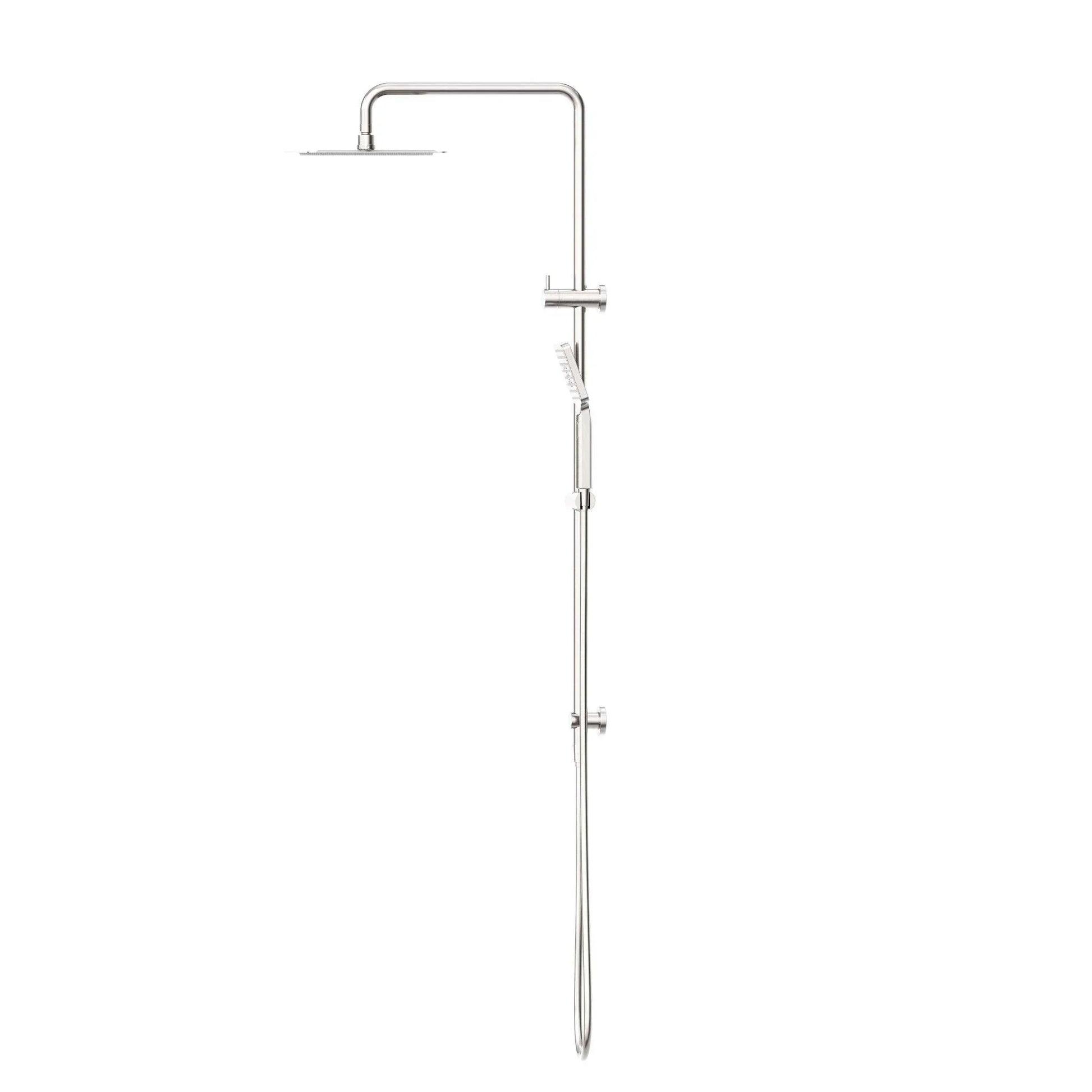 NERO SQUARE PROJECT TWIN SHOWER BRUSHED NICKEL - Ideal Bathroom CentreNR232105EBN