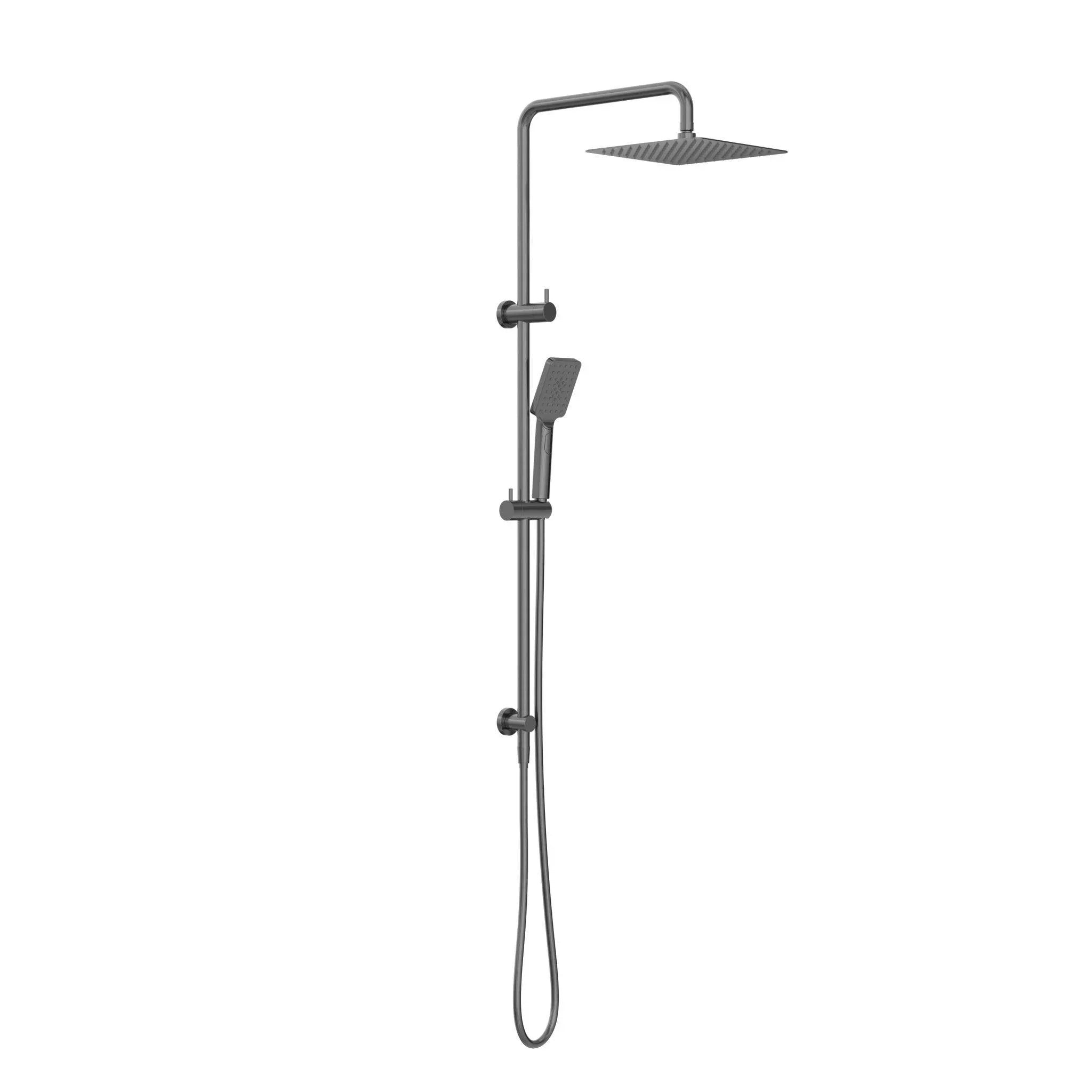 NERO SQUARE PROJECT TWIN SHOWER GUN METAL - Ideal Bathroom CentreNR232105EGM