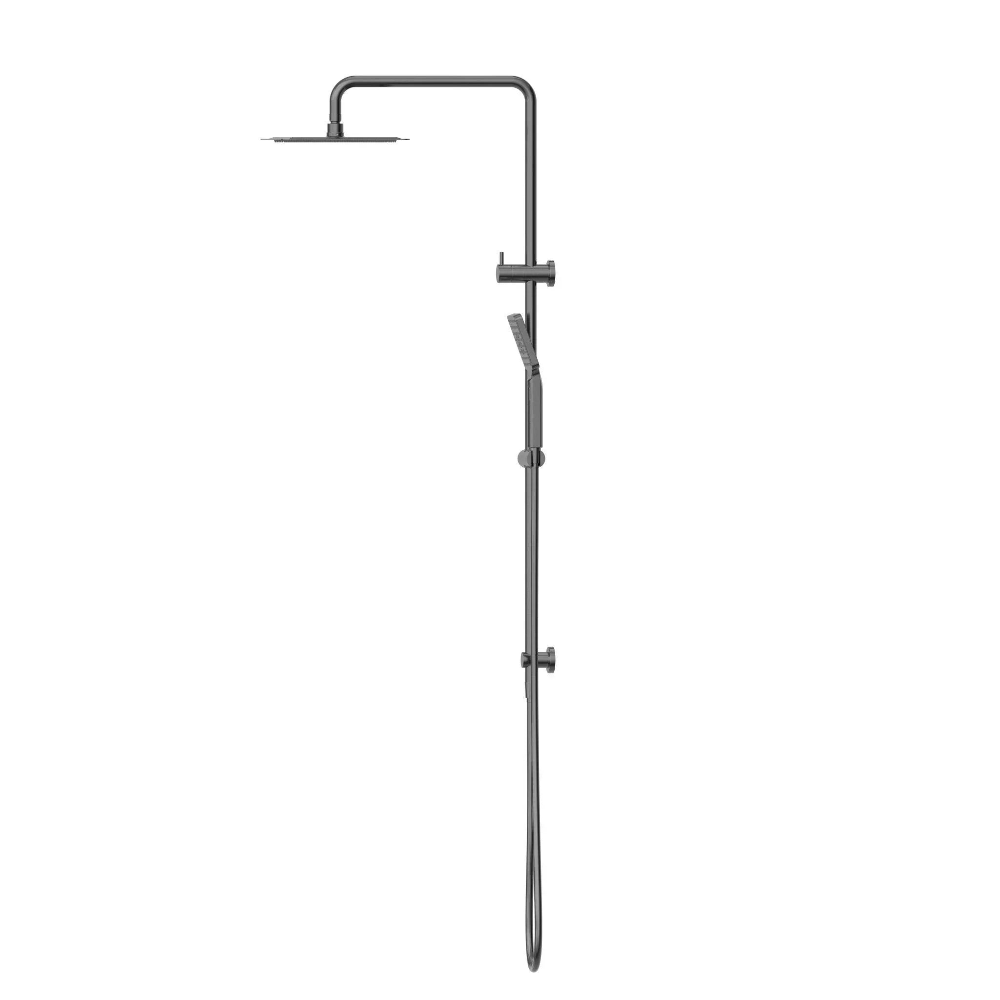 NERO SQUARE PROJECT TWIN SHOWER GUN METAL - Ideal Bathroom CentreNR232105EGM