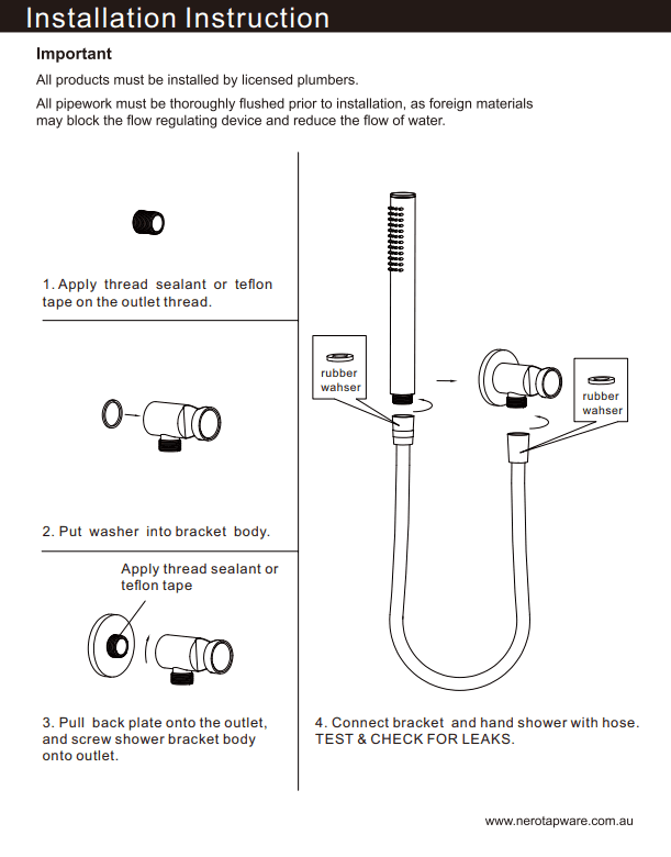 NERO SQUARE SHOWER ON BRACKET MATTE BLACK - Ideal Bathroom CentreNR309MB