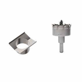 NERO TILE INSERT V CHANNEL FLOOR GRATE 50MM OUTLET WITH HOLE SAW BRUSHED BRONZE - Ideal Bathroom CentreNRFG002HSBZ