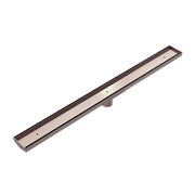 NERO TILE INSERT V CHANNEL FLOOR GRATE 50MM OUTLET WITHOUT OUTLET AND HOLE SAW BRUSHED BRONZE - Ideal Bathroom CentreNRFG002BZ