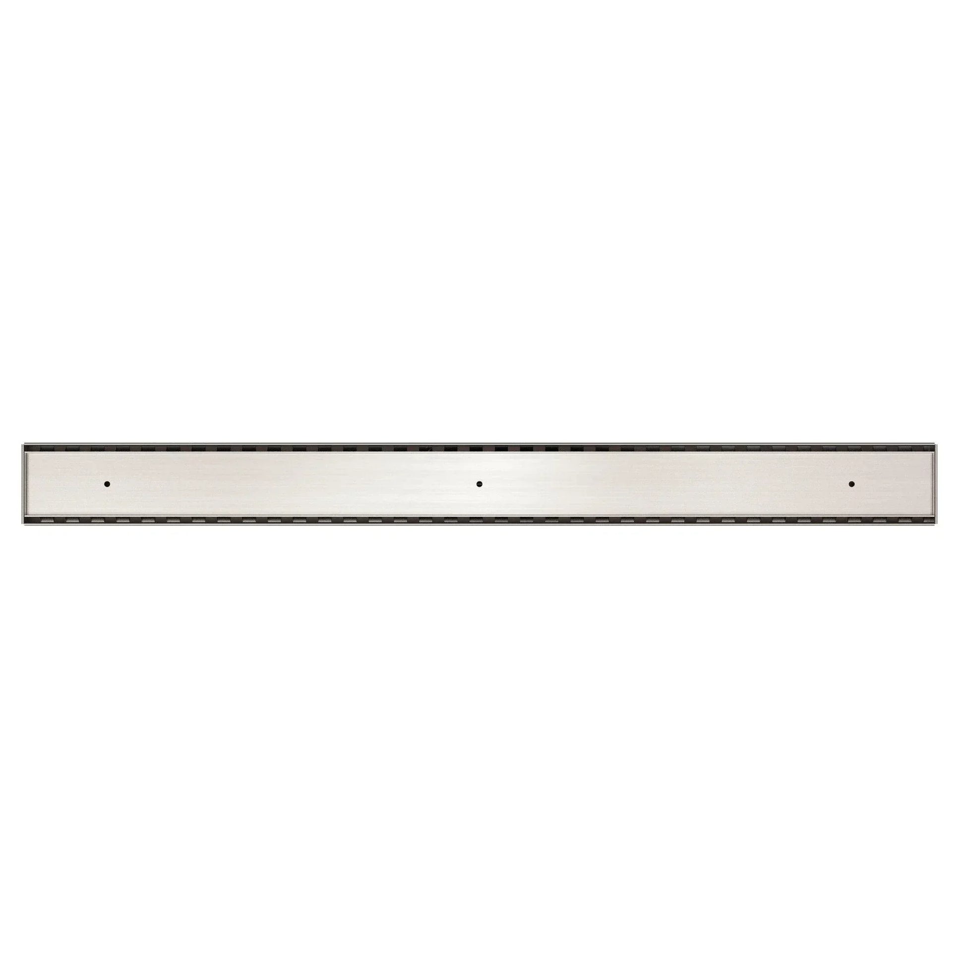 NERO TILE INSERT V CHANNEL FLOOR GRATE 50MM OUTLET WITHOUT OUTLET AND HOLE SAW BRUSHED NICKEL - Ideal Bathroom CentreNRFG002BN