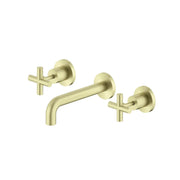 NERO X PLUS WALL BASIN SET 180MM BRUSHED GOLD - Ideal Bathroom CentreNR201607bBG