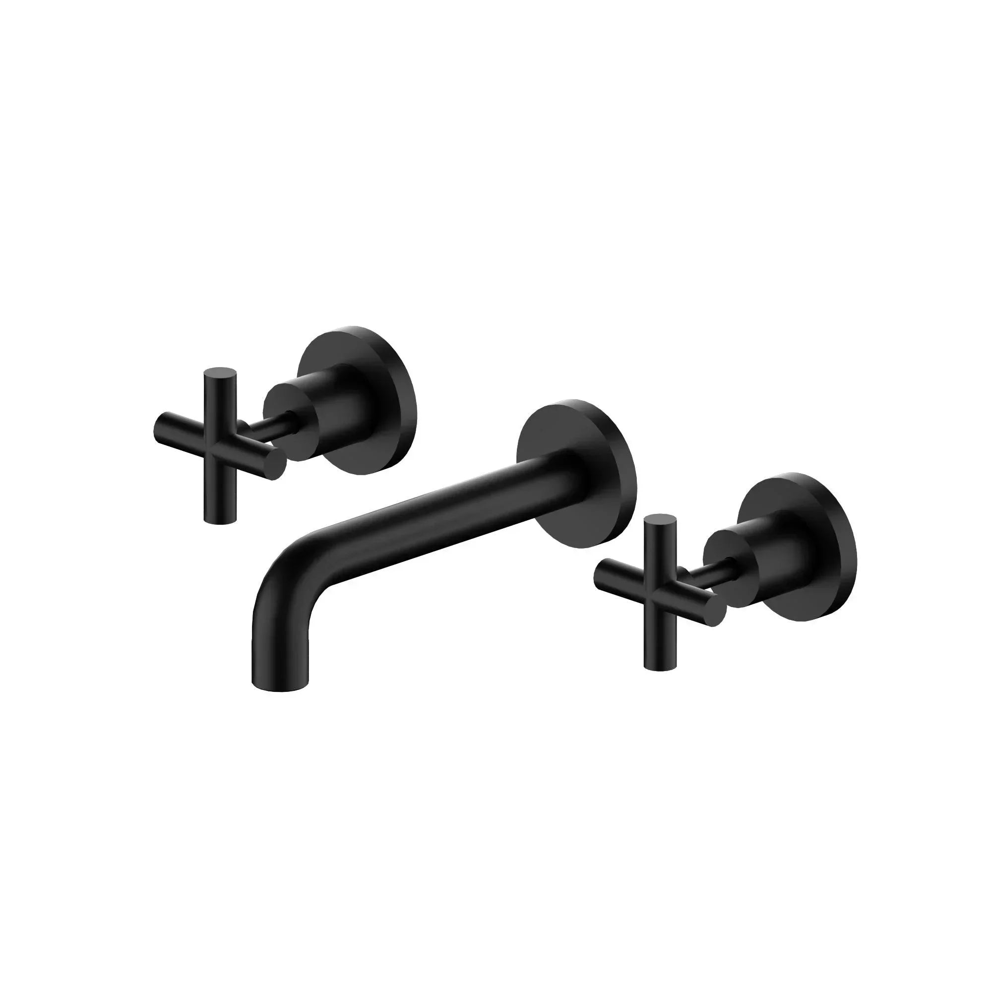 NERO X PLUS WALL BASIN SET 180MM MATTE BLACK - Ideal Bathroom CentreNR201607bMB