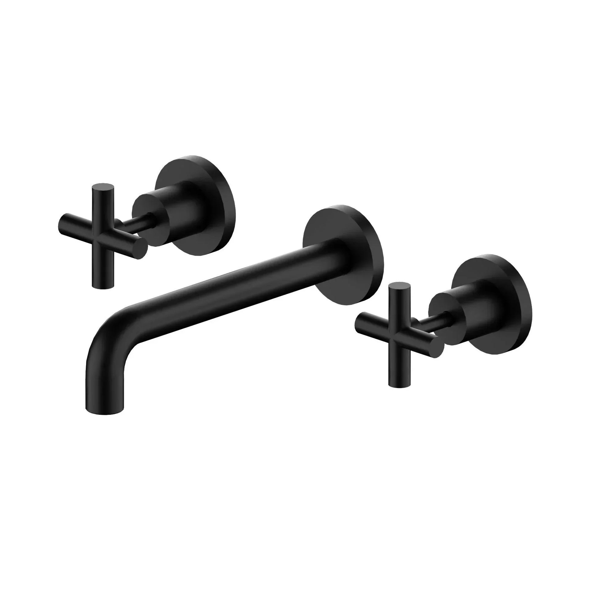 NERO X PLUS WALL BASIN SET 215MM MATTE BLACK - Ideal Bathroom CentreNR201607aMB