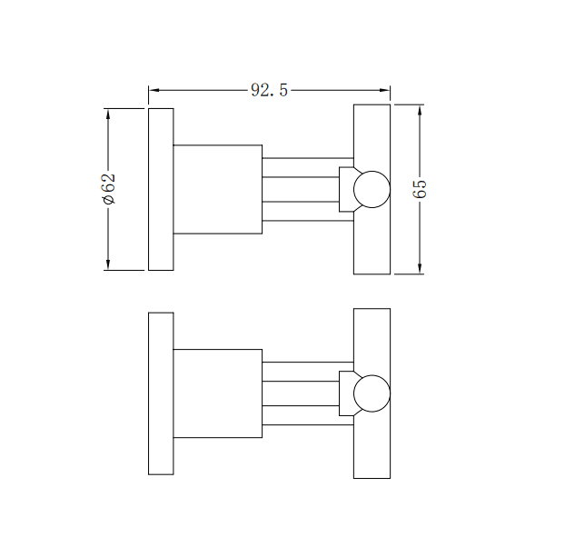 NERO X PLUS WALL TOPS ASSEMBLY BRUSHED GOLD - Ideal Bathroom CentreNR201609BG