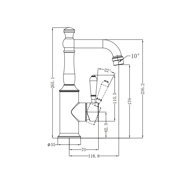 NERO YORK BASIN MIXER WITH BLACK PORCELAIN LEVER CHROME - Ideal Bathroom CentreNR69210103CH