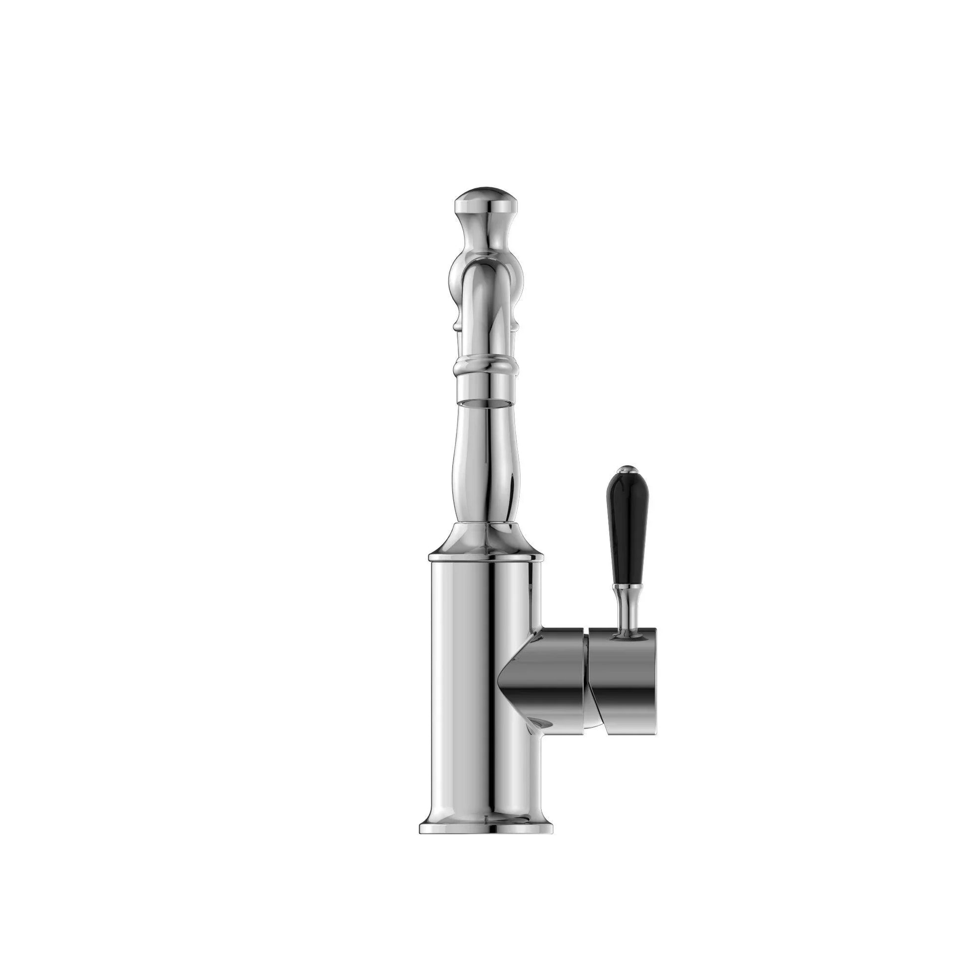 NERO YORK BASIN MIXER WITH BLACK PORCELAIN LEVER CHROME - Ideal Bathroom CentreNR69210103CH