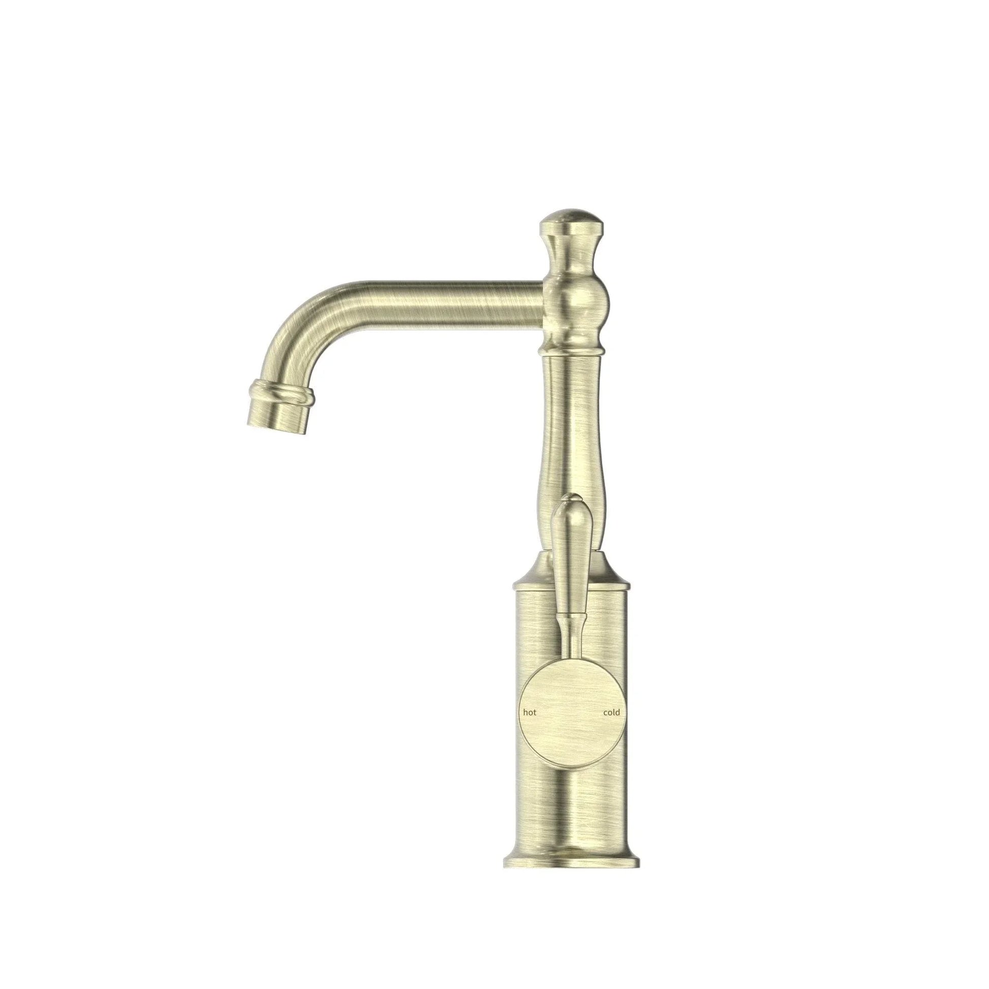 NERO YORK BASIN MIXER WITH METAL LEVER AGED BRASS - Ideal Bathroom CentreNR69210102AB