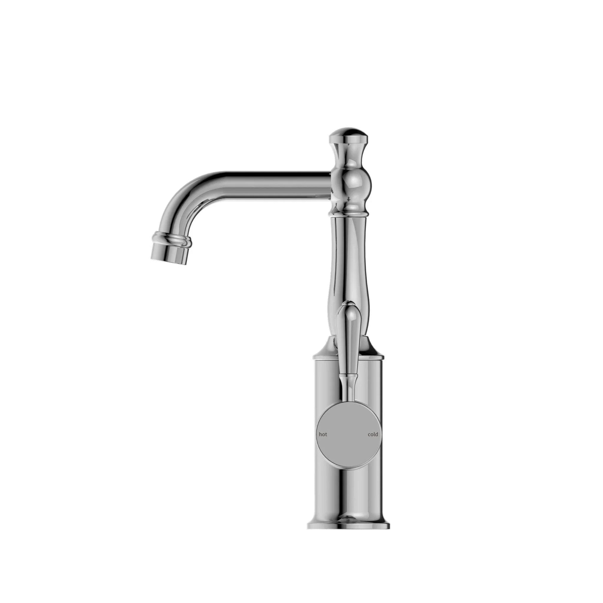 NERO YORK BASIN MIXER WITH METAL LEVER CHROME - Ideal Bathroom CentreNR69210102CH