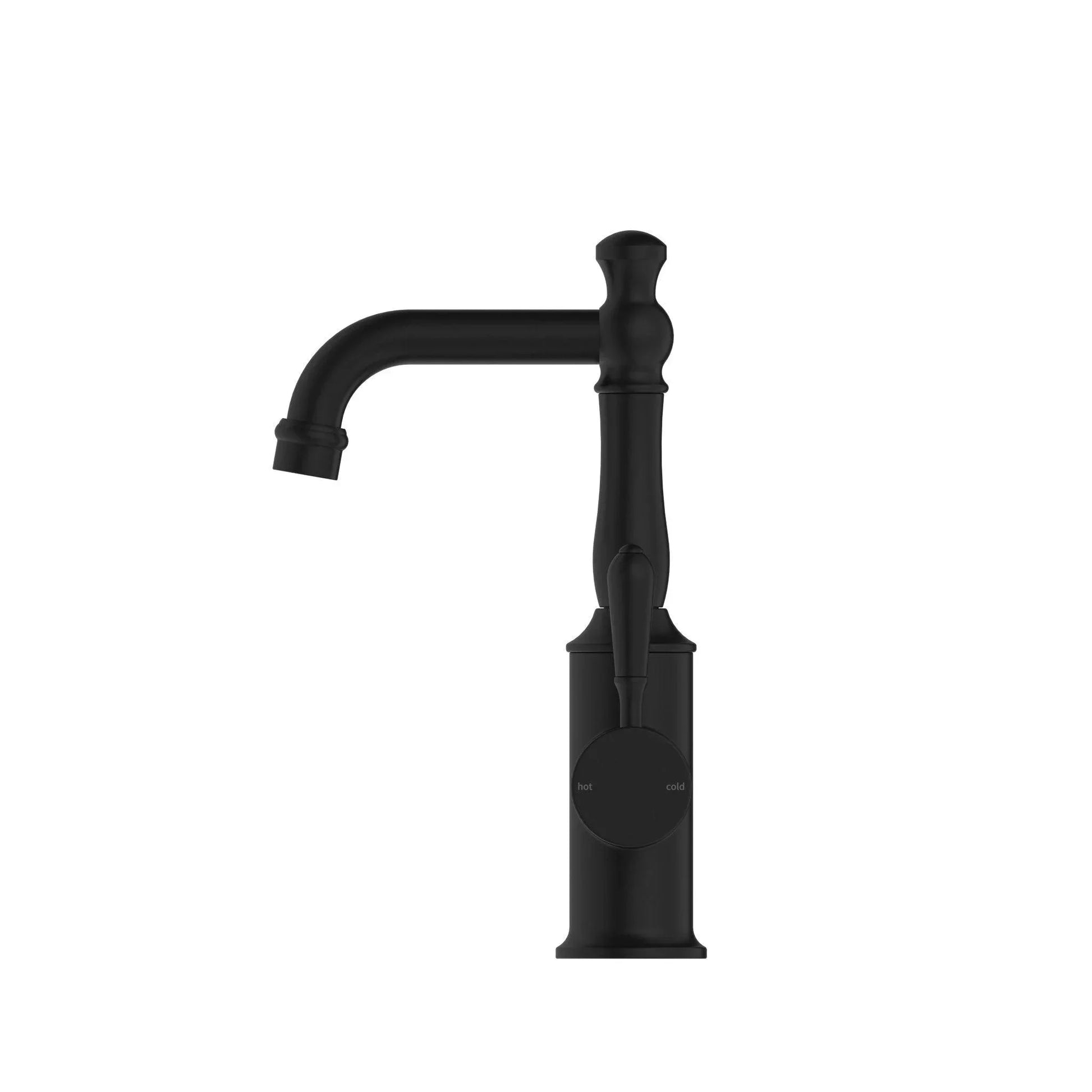 NERO YORK BASIN MIXER WITH METAL LEVER MATTE BLACK - Ideal Bathroom CentreNR69210102MB