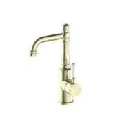NERO YORK BASIN MIXER WITH WHITE PORCELAIN LEVER AGED BRASS - Ideal Bathroom CentreNR69210101AB