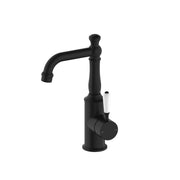 NERO YORK BASIN MIXER WITH WHITE PORCELAIN LEVER MATTE BLACK - Ideal Bathroom CentreNR69210101MB