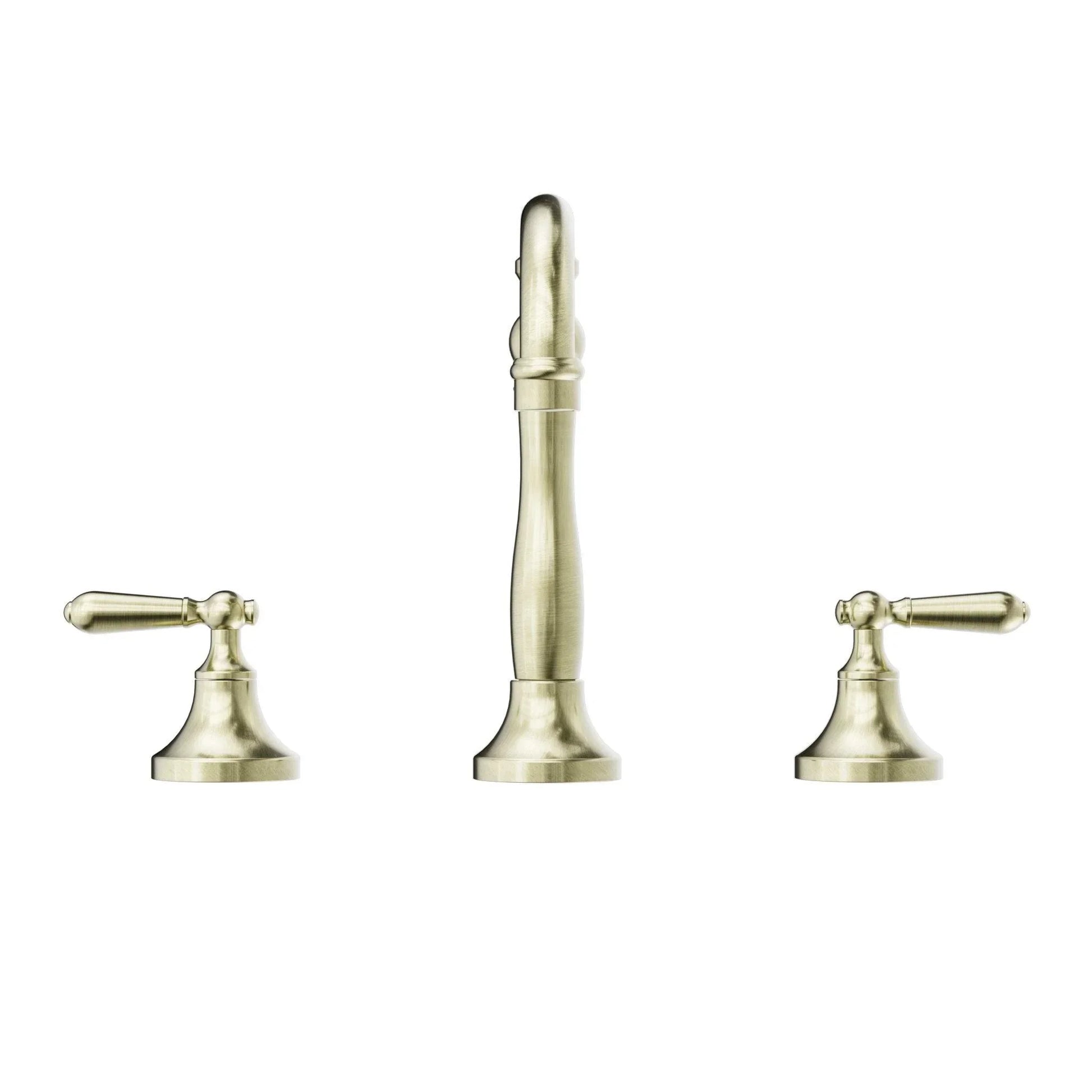 NERO YORK BASIN SET WITH METAL LEVER AGED BRASS - Ideal Bathroom CentreNR692102a02AB