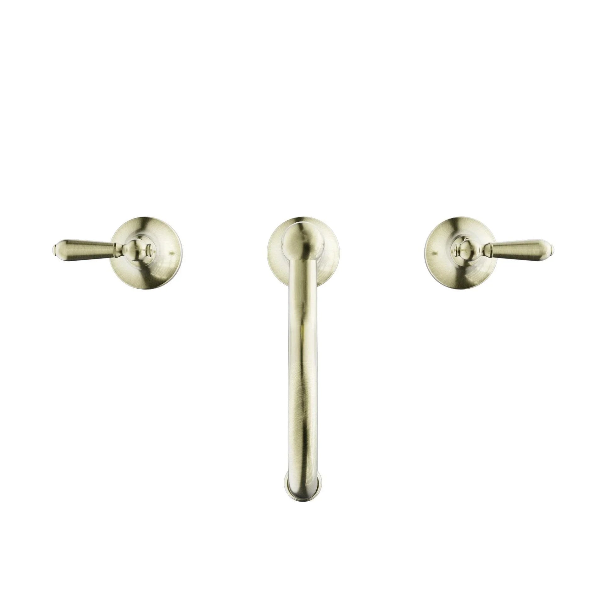 NERO YORK BASIN SET WITH METAL LEVER AGED BRASS - Ideal Bathroom CentreNR692102a02AB