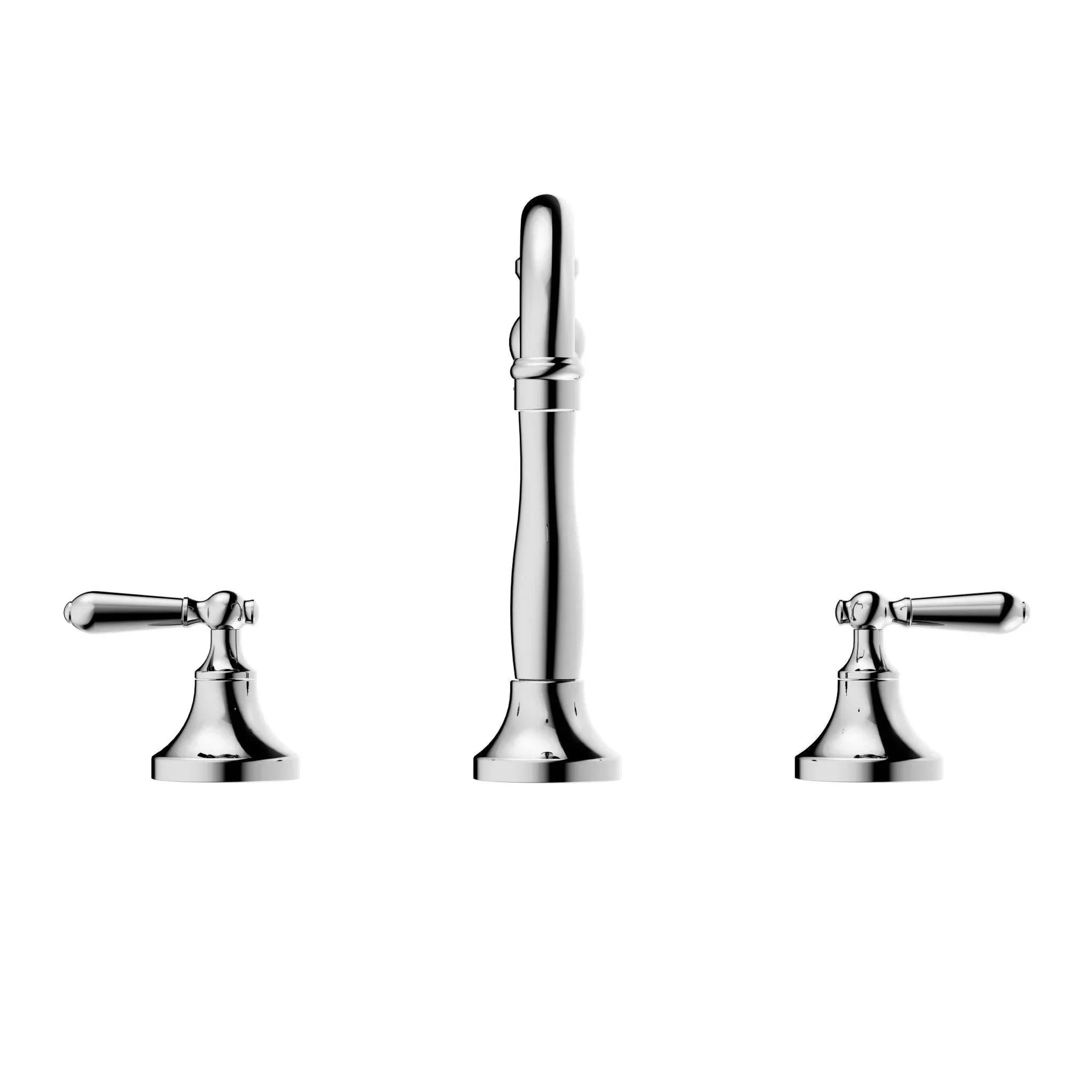 NERO YORK BASIN SET WITH METAL LEVER CHROME - Ideal Bathroom CentreNR692102a02CH