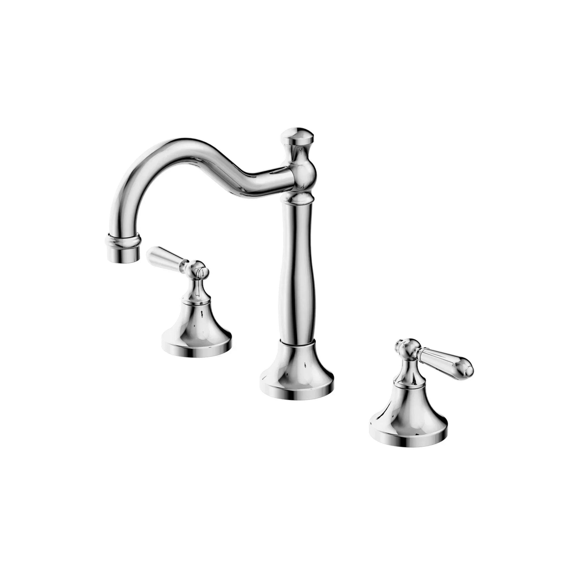 NERO YORK BASIN SET WITH METAL LEVER CHROME - Ideal Bathroom CentreNR692102a02CH