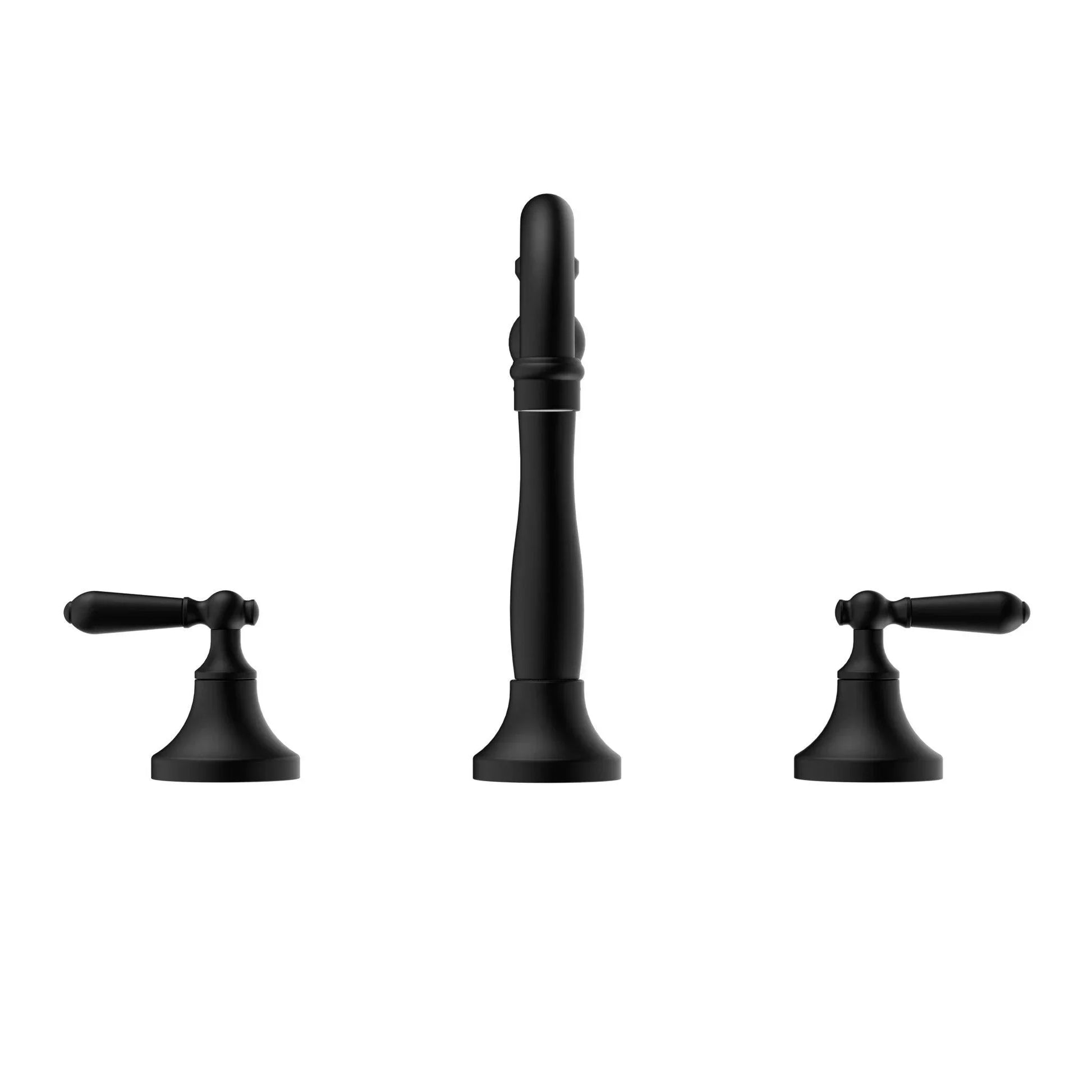NERO YORK BASIN SET WITH METAL LEVER MATTE BLACK - Ideal Bathroom CentreNR692102a02MB