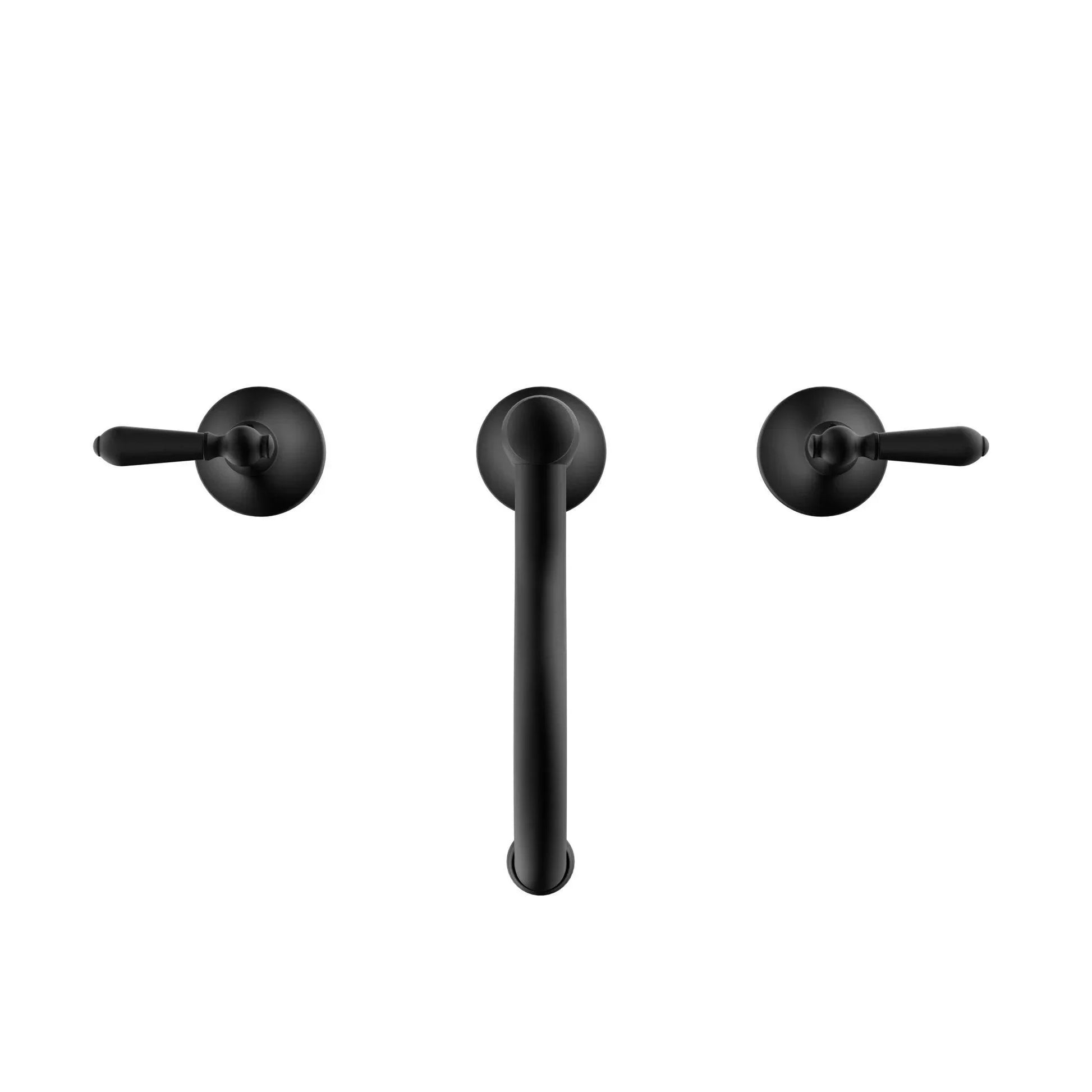 NERO YORK BASIN SET WITH METAL LEVER MATTE BLACK - Ideal Bathroom CentreNR692102a02MB