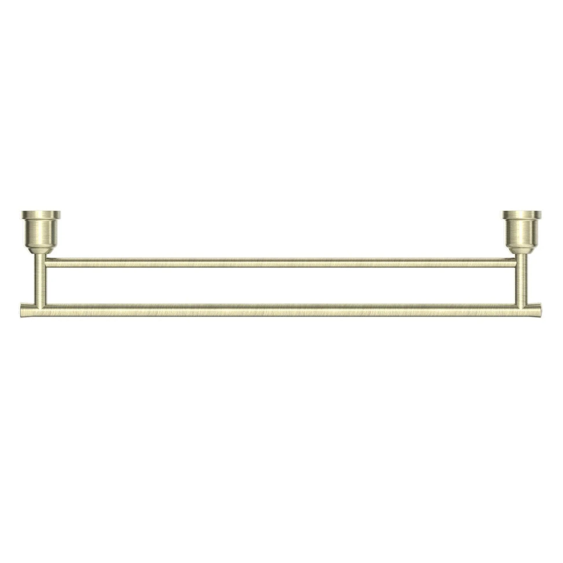 NERO YORK DOUBLE TOWEL RAIL 600MM AGED BRASS - Ideal Bathroom CentreNR6924dAB