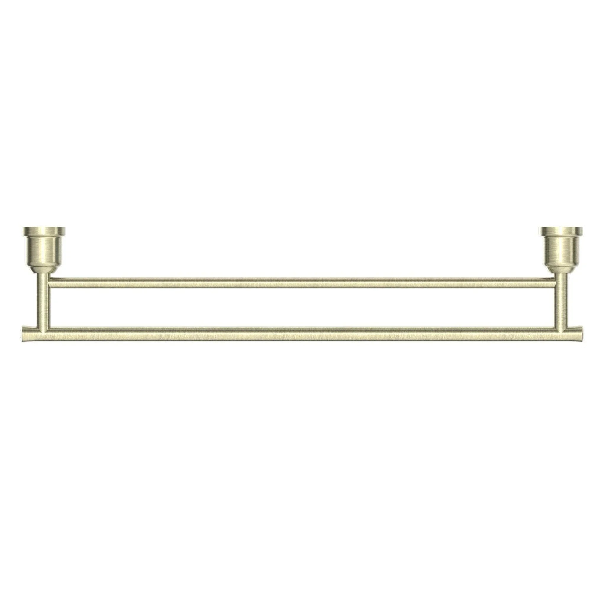 NERO YORK DOUBLE TOWEL RAIL 600MM AGED BRASS - Ideal Bathroom CentreNR6924dAB