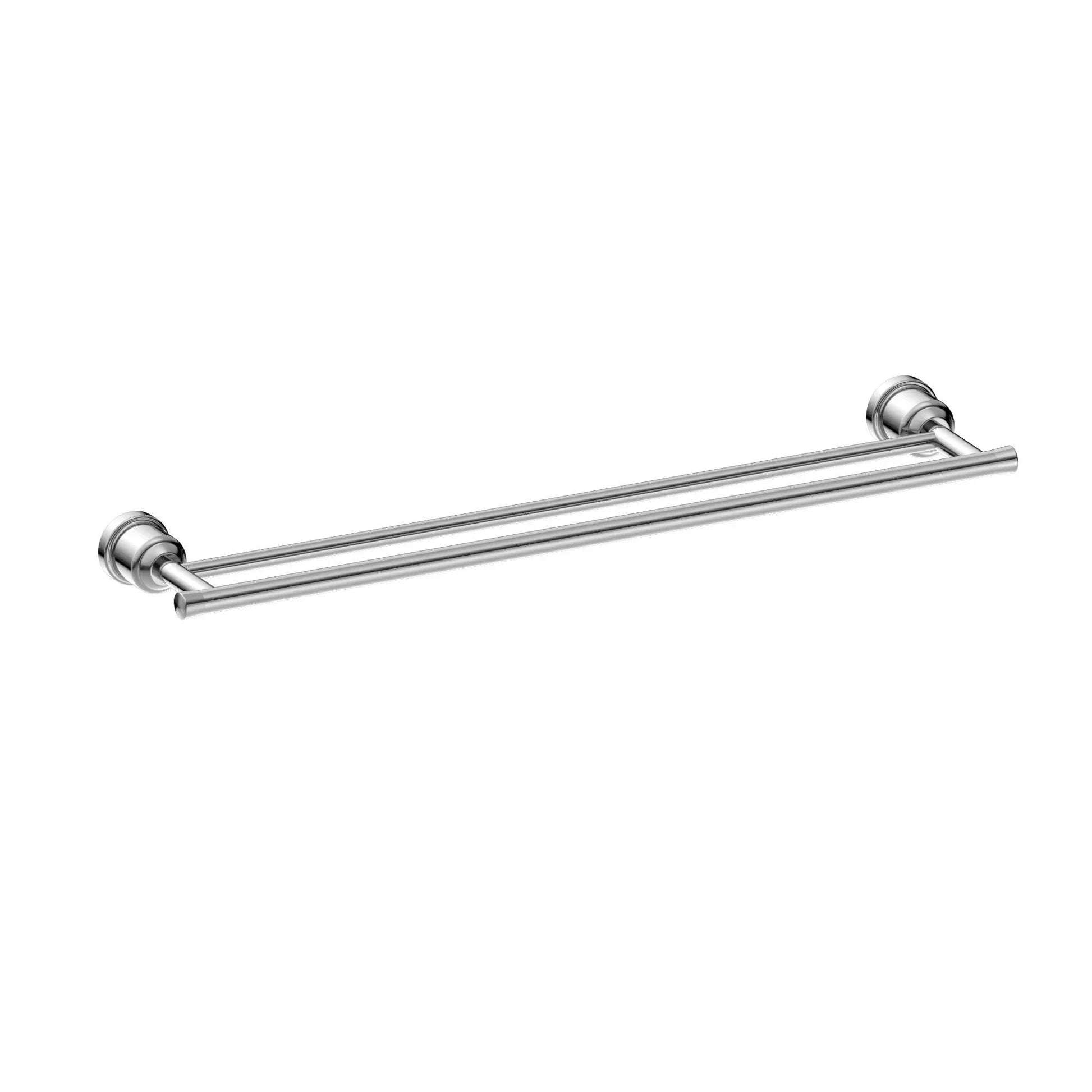 NERO YORK DOUBLE TOWEL RAIL 600MM CHROME - Ideal Bathroom CentreNR6924dCH
