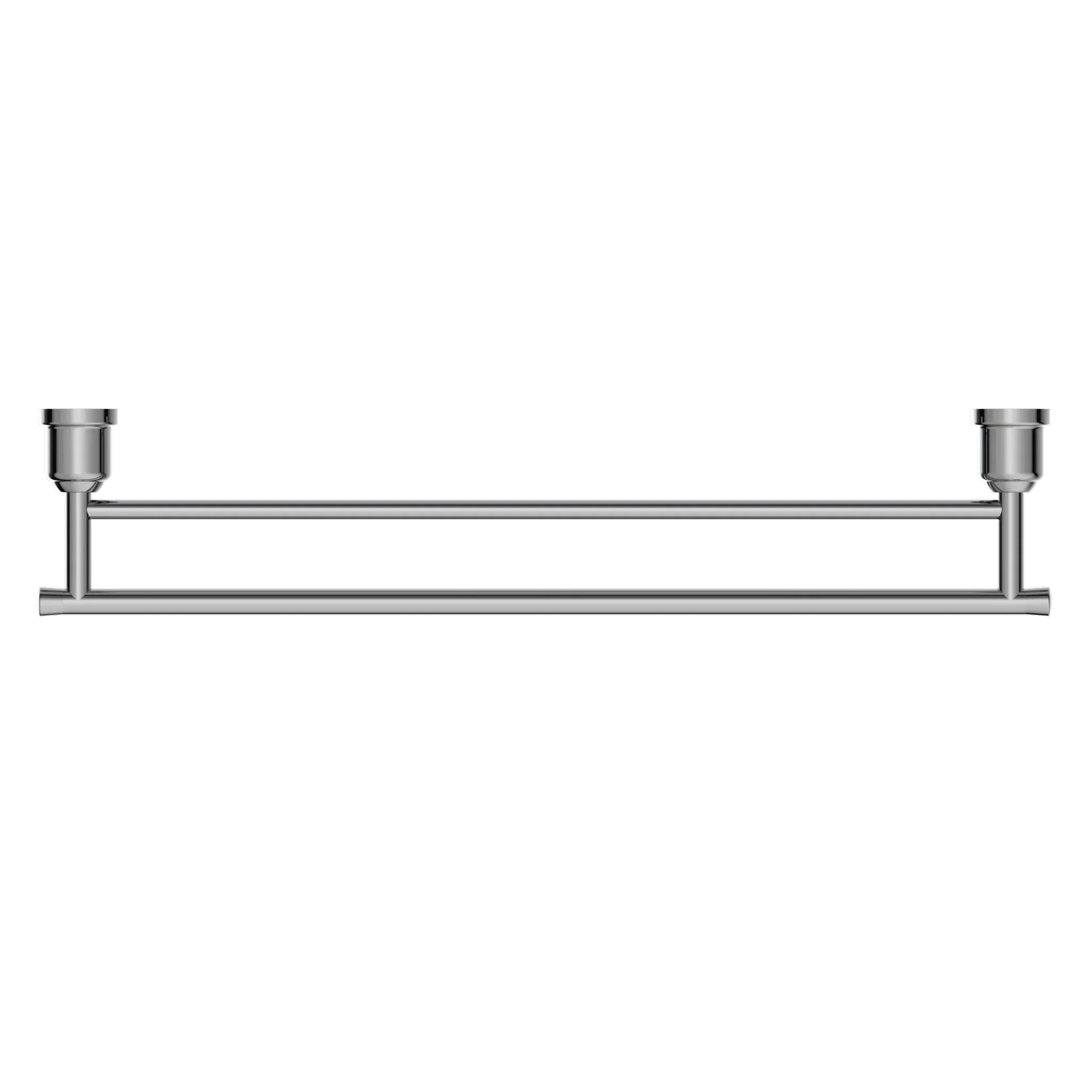 NERO YORK DOUBLE TOWEL RAIL 600MM CHROME - Ideal Bathroom CentreNR6924dCH