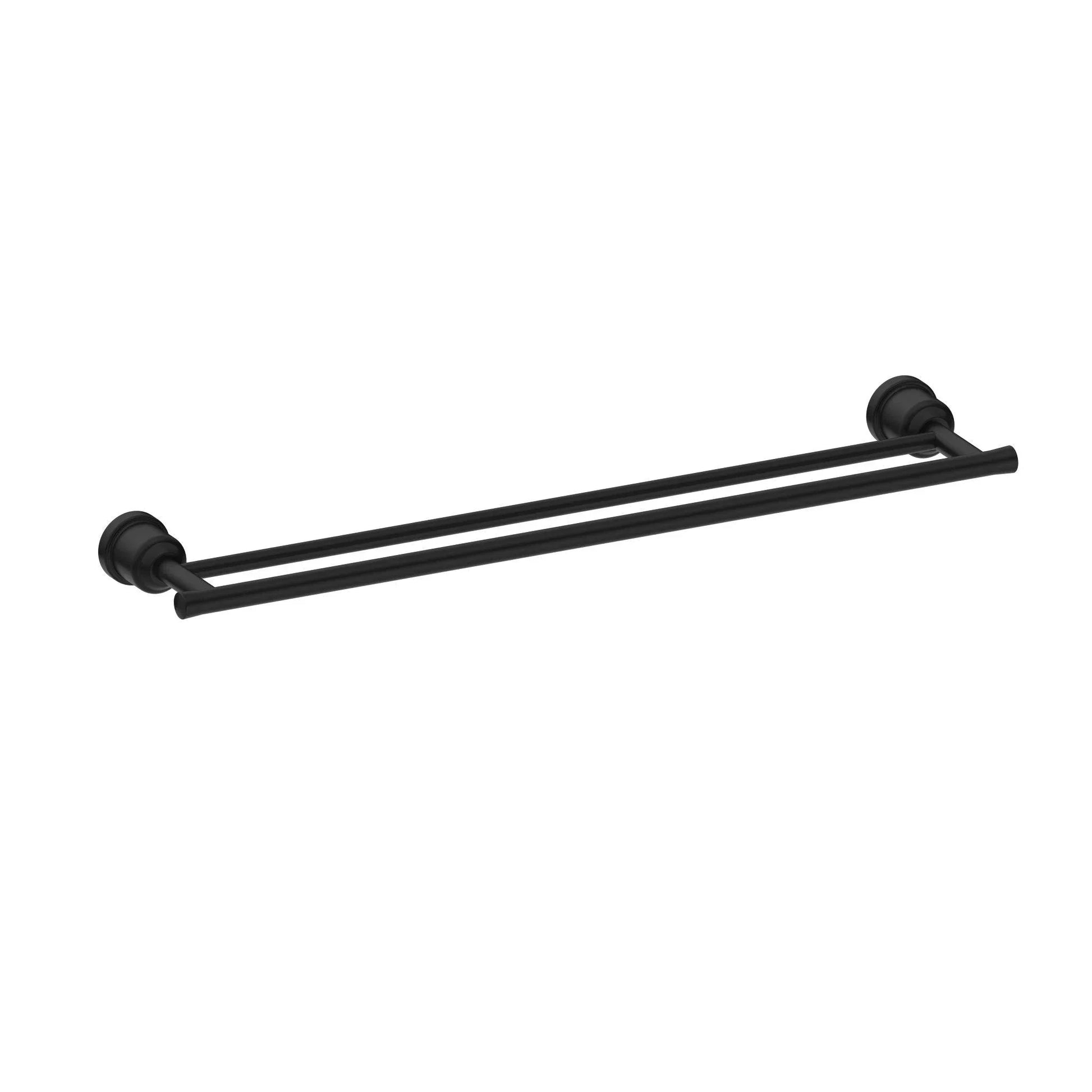 NERO YORK DOUBLE TOWEL RAIL 600MM MATTE BLACK - Ideal Bathroom CentreNR6924dMB