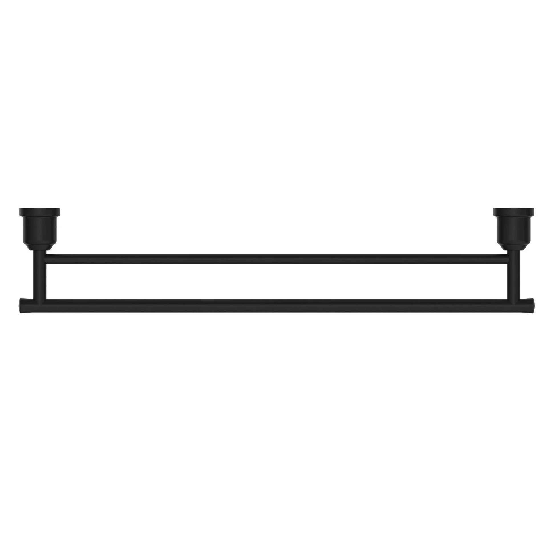 NERO YORK DOUBLE TOWEL RAIL 600MM MATTE BLACK - Ideal Bathroom CentreNR6924dMB
