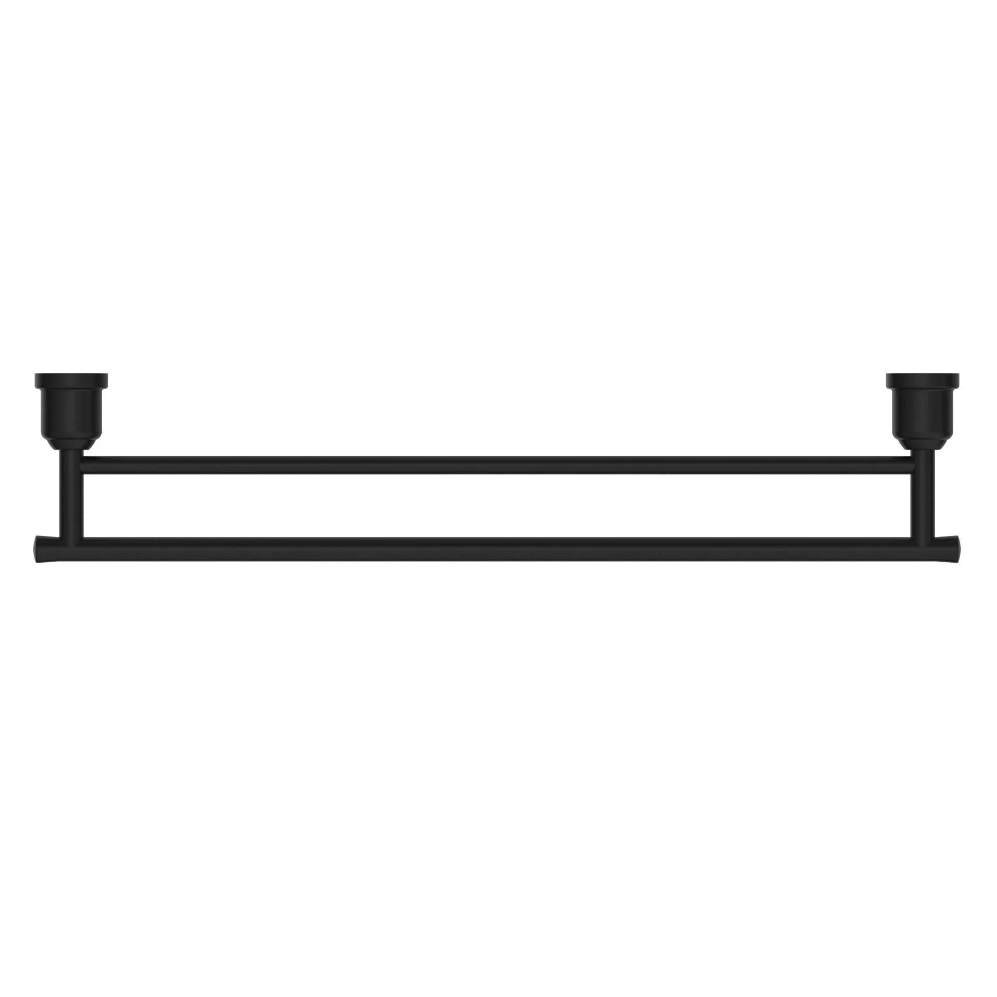 NERO YORK DOUBLE TOWEL RAIL 600MM MATTE BLACK - Ideal Bathroom CentreNR6924dMB