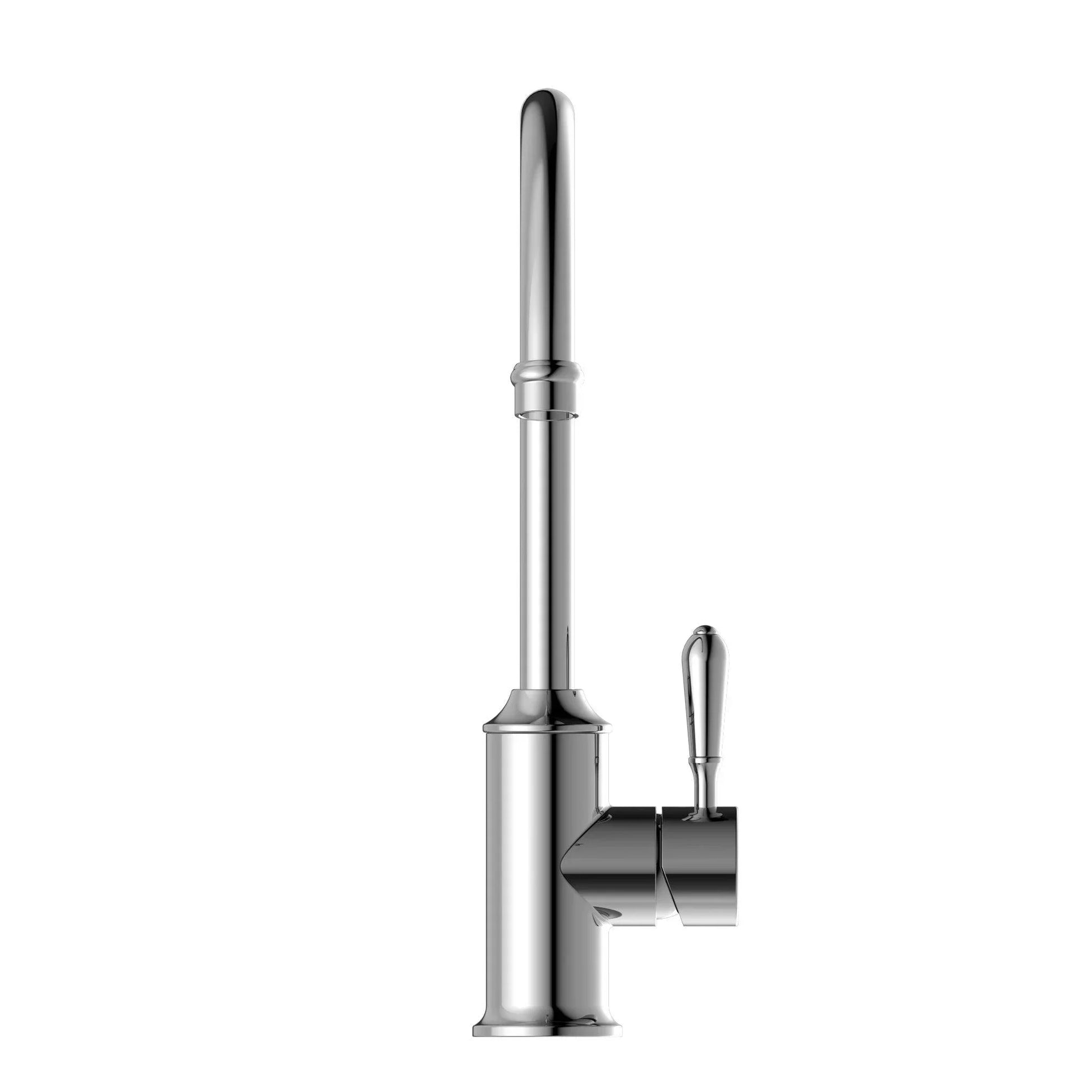 NERO YORK KITCHEN MIXER GOOSNECK SPOUT WITH METAL LEVER CHROME - Ideal Bathroom CentreNR69210602CH