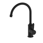 NERO YORK KITCHEN MIXER GOOSNECK SPOUT WITH METAL LEVER MATTE BLACK - Ideal Bathroom CentreNR69210602MB