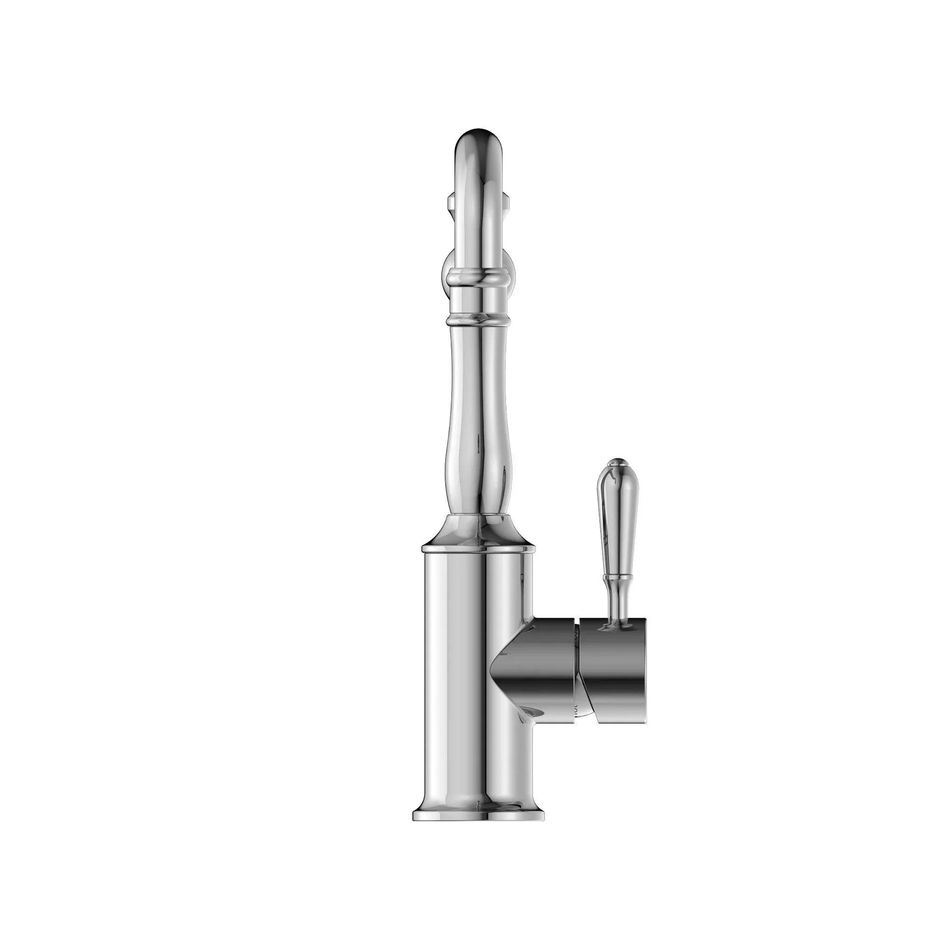 NERO YORK KITCHEN MIXER HOOK SPOUT WITH METAL LEVER CHROME - Ideal Bathroom CentreNR69210702CH