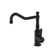 NERO YORK KITCHEN MIXER HOOK SPOUT WITH METAL LEVER MATTE BLACK - Ideal Bathroom CentreNR69210702MB